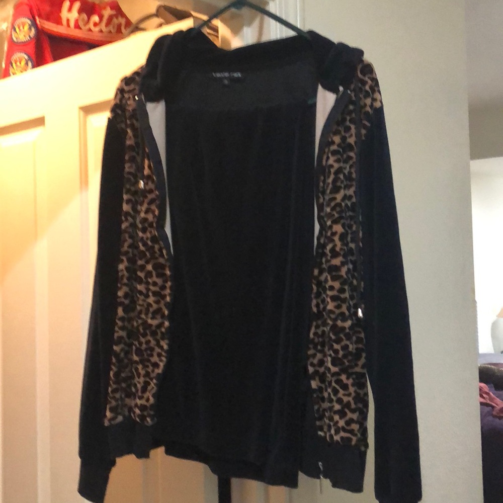 Hooded velour track suit like new